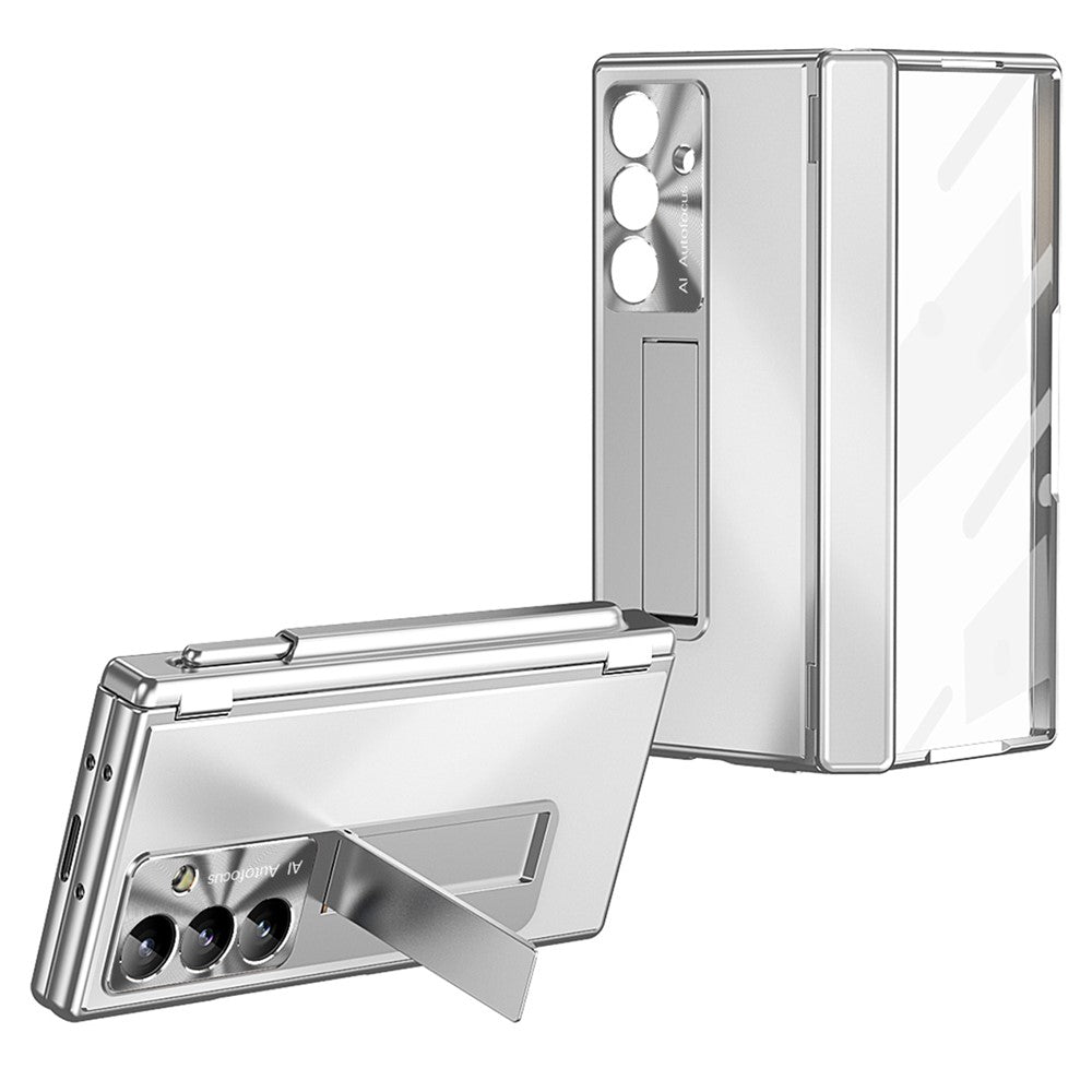 For Samsung Galaxy Z Fold8 Ultra Case Kickstand Dual Hinge Aluminum Alloy Phone Cover with Tempered Glass Front Film / Stylus