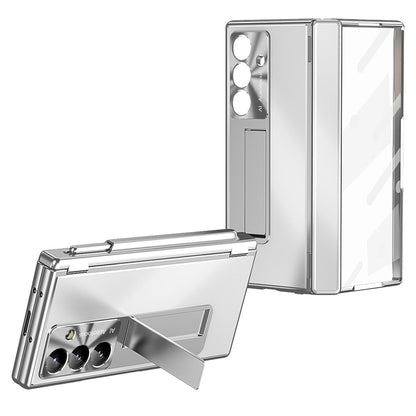For Samsung Galaxy Z Fold8 Ultra Case Kickstand Dual Hinge Aluminum Alloy Phone Cover with Tempered Glass Front Film / Stylus