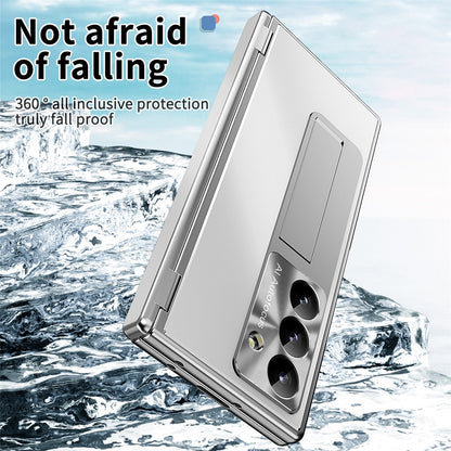For Samsung Galaxy Z Fold8 Ultra Case Kickstand Dual Hinge Aluminum Alloy Phone Cover with Tempered Glass Front Film / Stylus