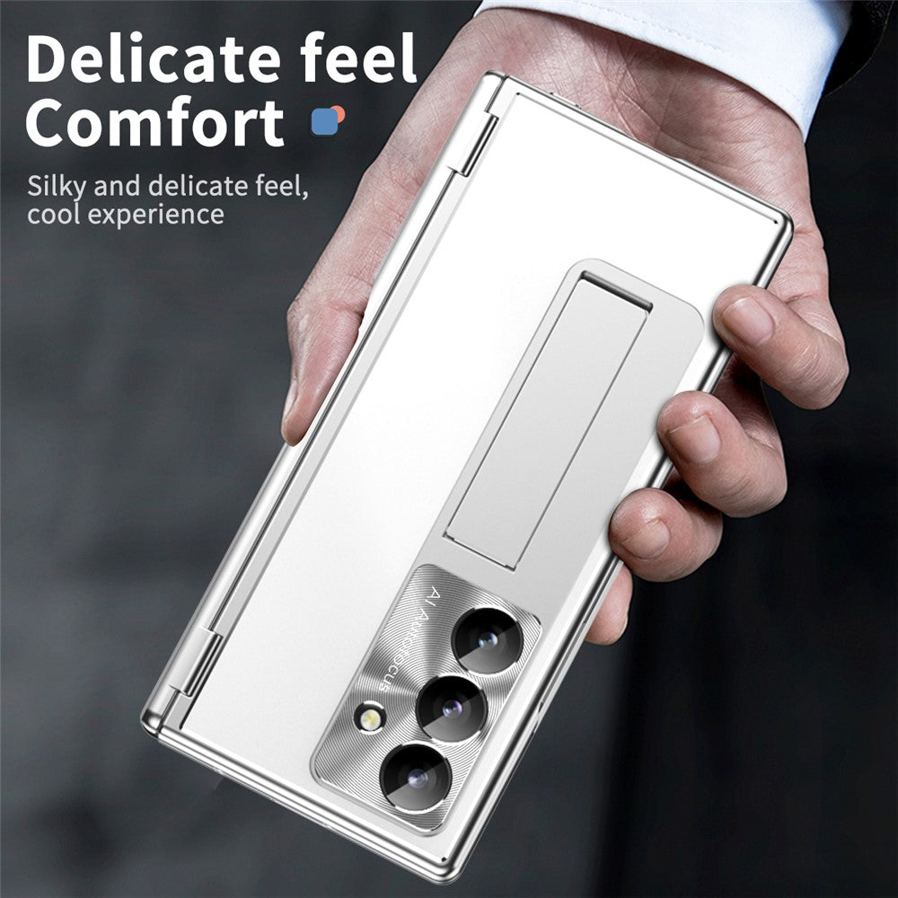 For Samsung Galaxy Z Fold8 Ultra Case Kickstand Dual Hinge Aluminum Alloy Phone Cover with Tempered Glass Front Film / Stylus