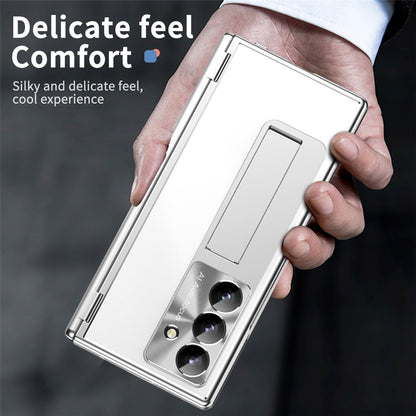 For Samsung Galaxy Z Fold8 Ultra Case Kickstand Dual Hinge Aluminum Alloy Phone Cover with Tempered Glass Front Film / Stylus