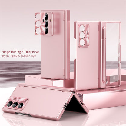 For Samsung Galaxy Z Fold8 Ultra Case with Tempered Glass Film / Stylus , Dual Hinges PC Phone Cover