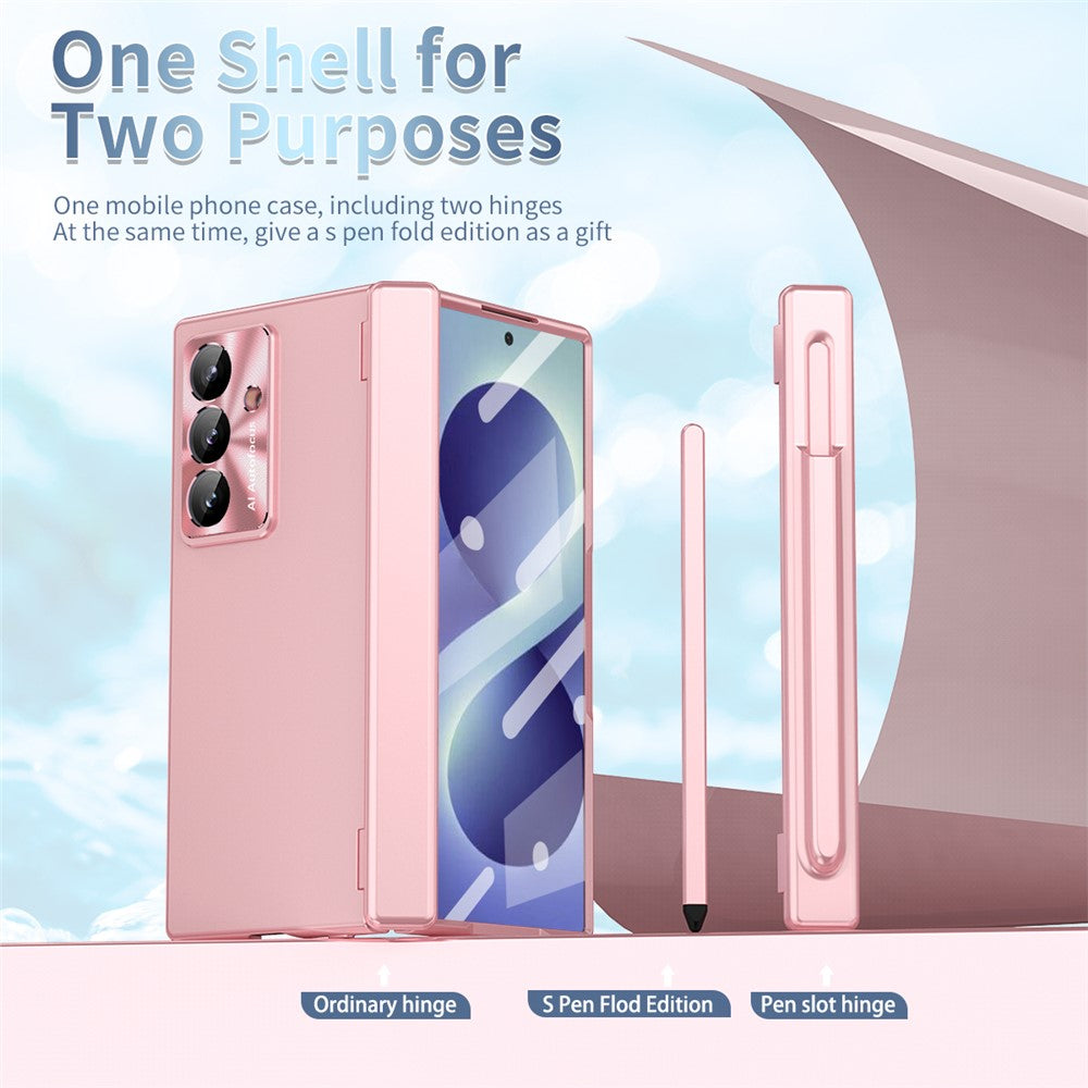 For Samsung Galaxy Z Fold8 Ultra Case with Tempered Glass Film / Stylus , Dual Hinges PC Phone Cover