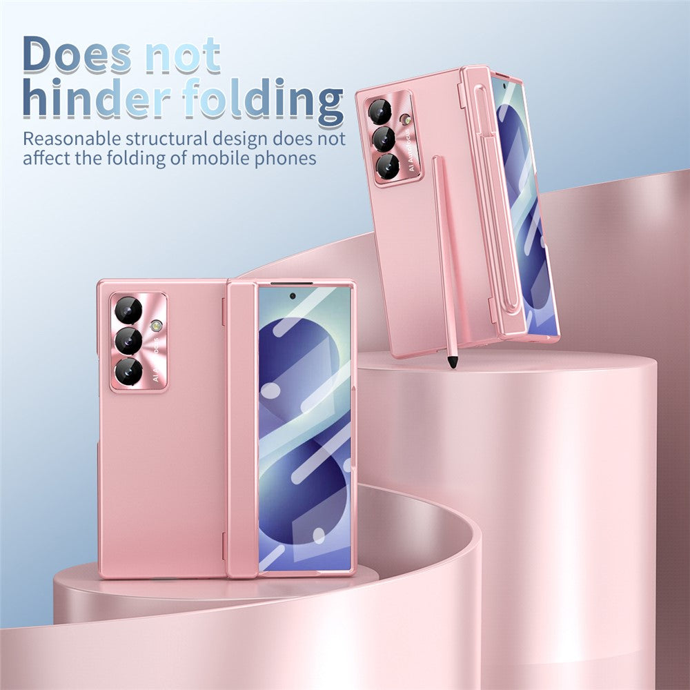 For Samsung Galaxy Z Fold8 Ultra Case with Tempered Glass Film / Stylus , Dual Hinges PC Phone Cover