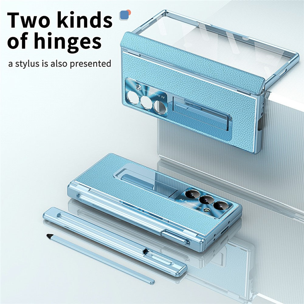 For Samsung Galaxy Z Fold8 Ultra Case Hinge Protection PU + PC Phone Cover with Tempered Glass Film / Stylus