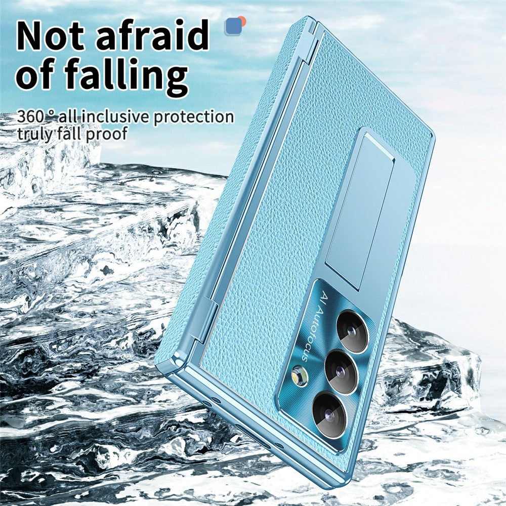 For Samsung Galaxy Z Fold8 Ultra Case Hinge Protection PU + PC Phone Cover with Tempered Glass Film / Stylus