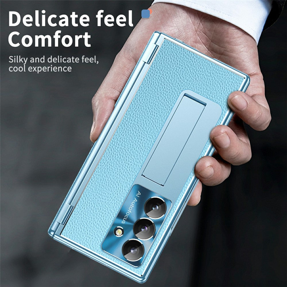 For Samsung Galaxy Z Fold8 Ultra Case Hinge Protection PU + PC Phone Cover with Tempered Glass Film / Stylus
