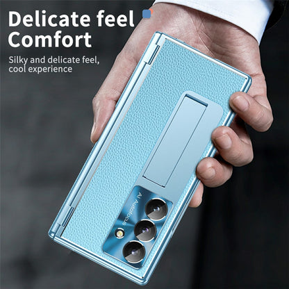 For Samsung Galaxy Z Fold8 Ultra Case Hinge Protection PU + PC Phone Cover with Tempered Glass Film / Stylus