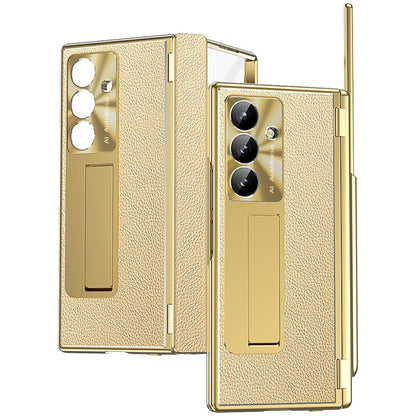 For Samsung Galaxy Z Fold8 Ultra Case Hinge Protection PU + PC Phone Cover with Tempered Glass Film / Stylus