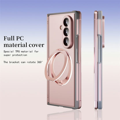 For Samsung Galaxy Z Fold8 Ultra Case Rotating Ring Kickstand Electroplated PC TPU Phone Cover with Tempered Glass Film