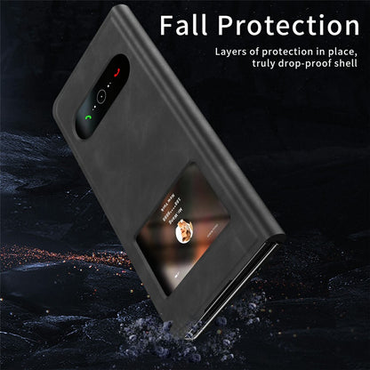 For Samsung Galaxy Z Fold8 Ultra Case View Window PU Leather Phone Cover