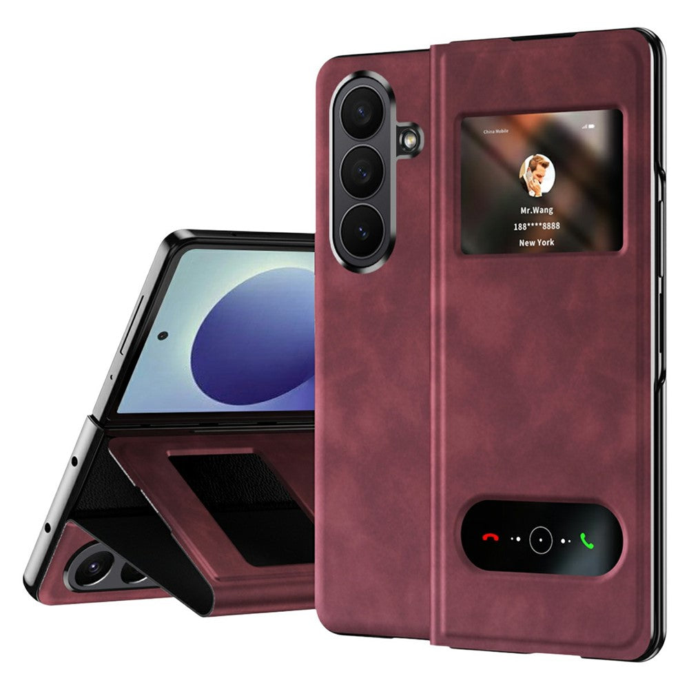 For Samsung Galaxy Z Fold8 Ultra Case View Window PU Leather Phone Cover