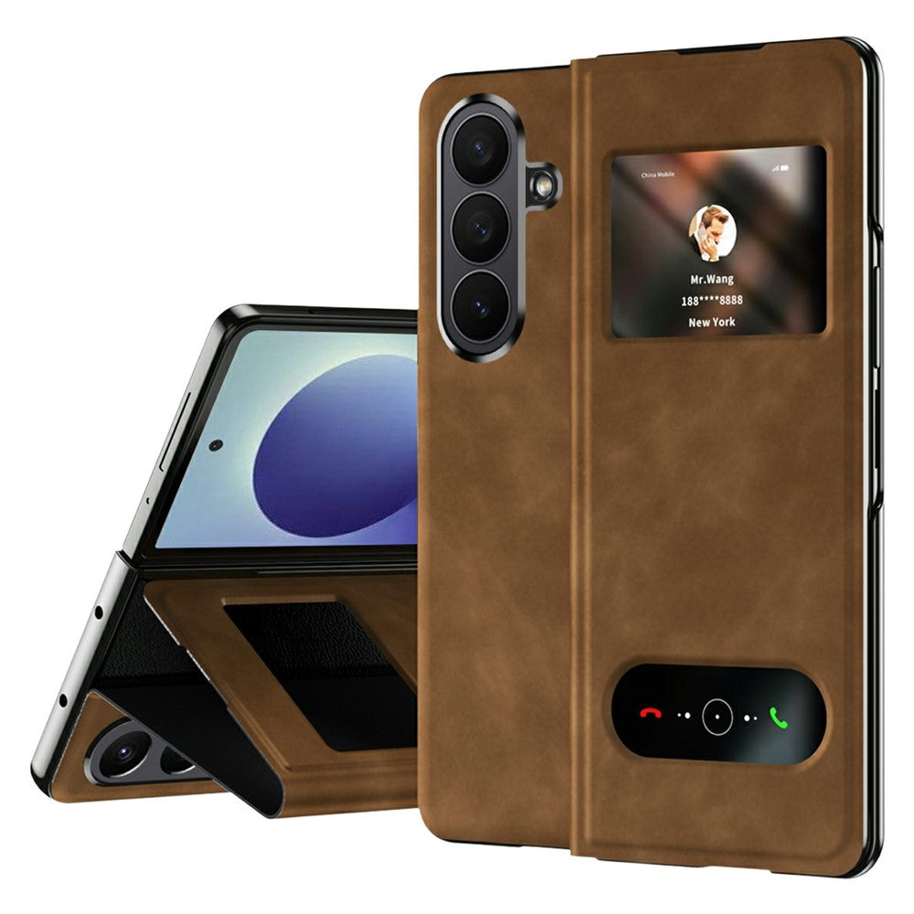 For Samsung Galaxy Z Fold8 Ultra Case View Window PU Leather Phone Cover