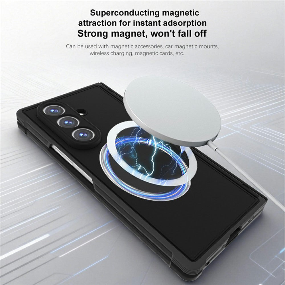 For Samsung Galaxy Z Fold8 Ultra Magnetic Case Kickstand Shockproof TPU Frame PC Phone Cover with Front Frame