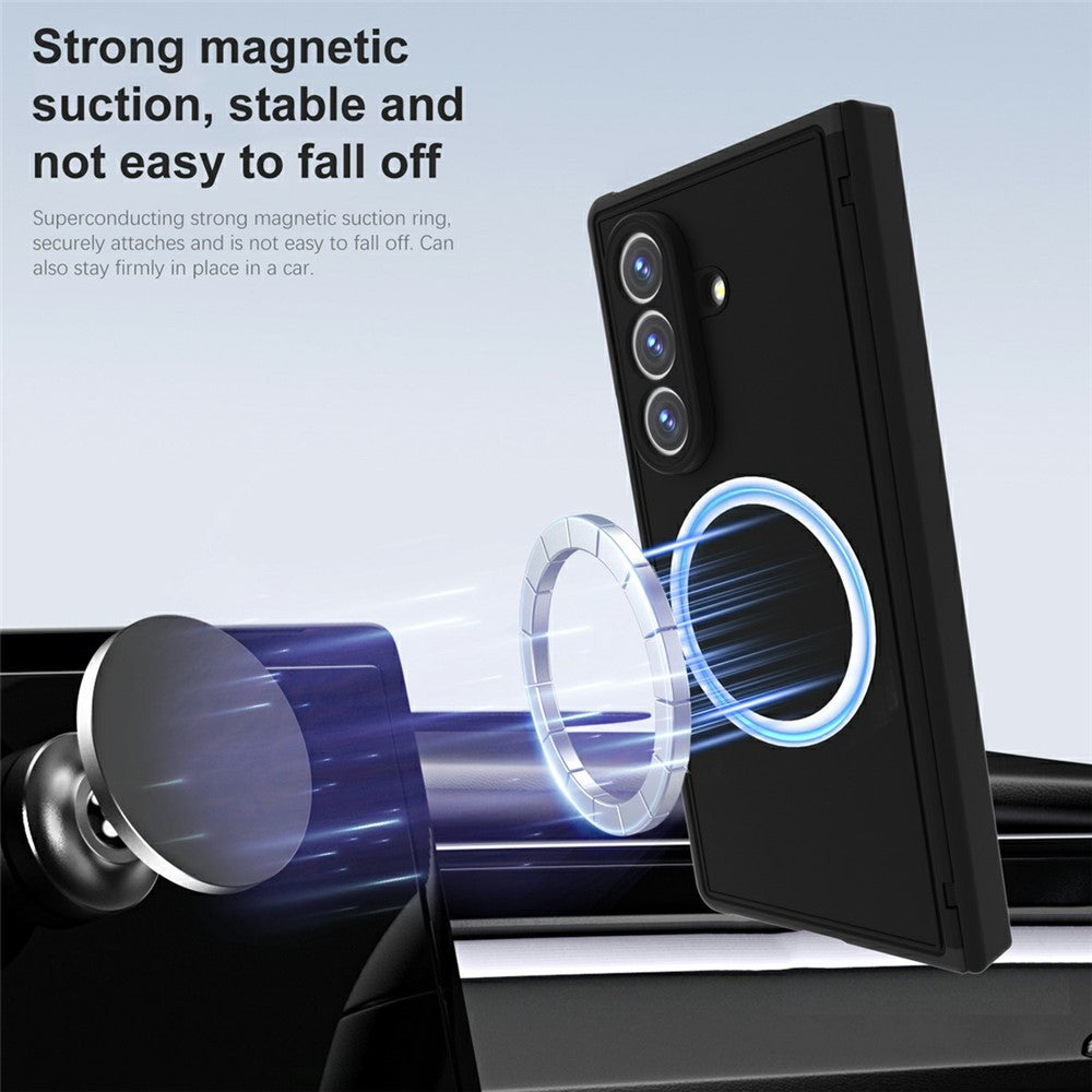 For Samsung Galaxy Z Fold8 Ultra Magnetic Case Kickstand Shockproof TPU Frame PC Phone Cover with Front Frame