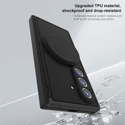For Samsung Galaxy Z Fold8 Ultra Magnetic Case Kickstand Shockproof TPU Frame PC Phone Cover with Front Frame