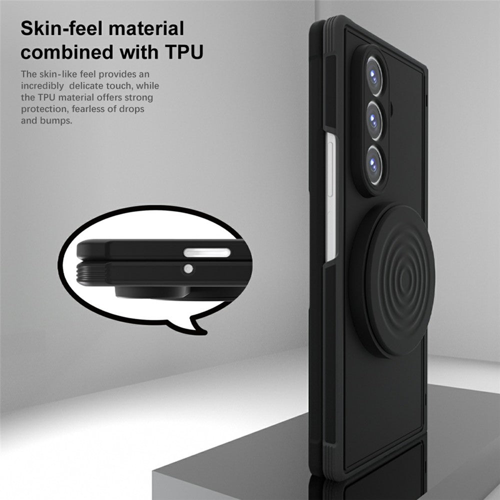 For Samsung Galaxy Z Fold8 Ultra Magnetic Case Kickstand Shockproof TPU Frame PC Phone Cover with Front Frame