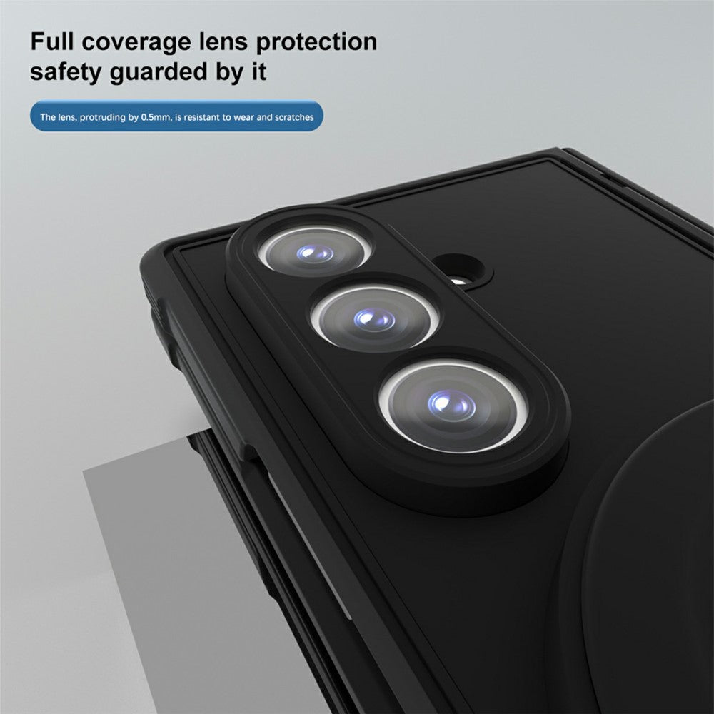For Samsung Galaxy Z Fold8 Ultra Magnetic Case Kickstand Shockproof TPU Frame PC Phone Cover with Front Frame