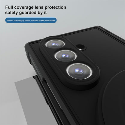 For Samsung Galaxy Z Fold8 Ultra Magnetic Case Kickstand Shockproof TPU Frame PC Phone Cover with Front Frame
