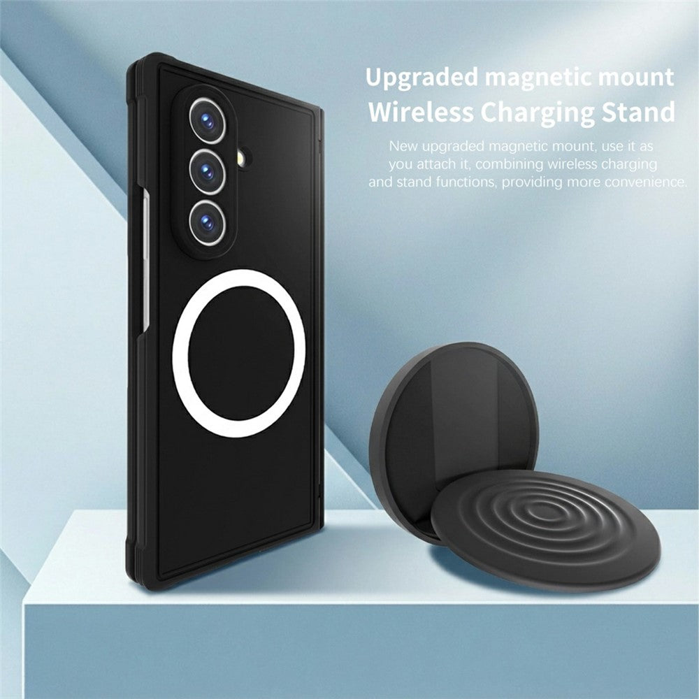 For Samsung Galaxy Z Fold8 Ultra Magnetic Case Kickstand Shockproof TPU Frame PC Phone Cover with Front Frame