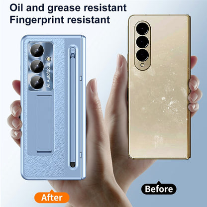 For Samsung Galaxy Z Fold8 Ultra Case Kickstand Leather PC Phone Cover with Tempered Glass Film with Stylus