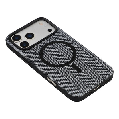 X-LEVEL For iPhone 17 Pro Magnetic Case Herringbone Pattern Leather + PC + TPU Phone Cover