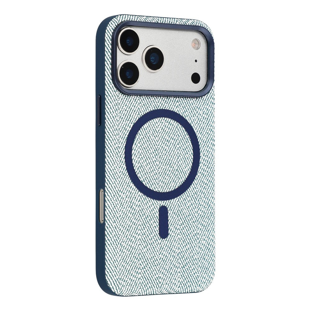 X-LEVEL For iPhone 17 Pro Magnetic Case Herringbone Pattern Leather + PC + TPU Phone Cover