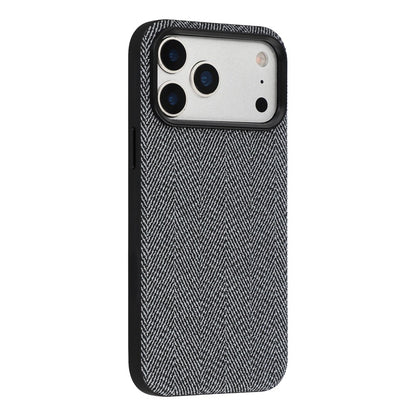 X-LEVEL For iPhone 17 Pro Case Herringbone Pattern Leather + PC + TPU Phone Back Cover