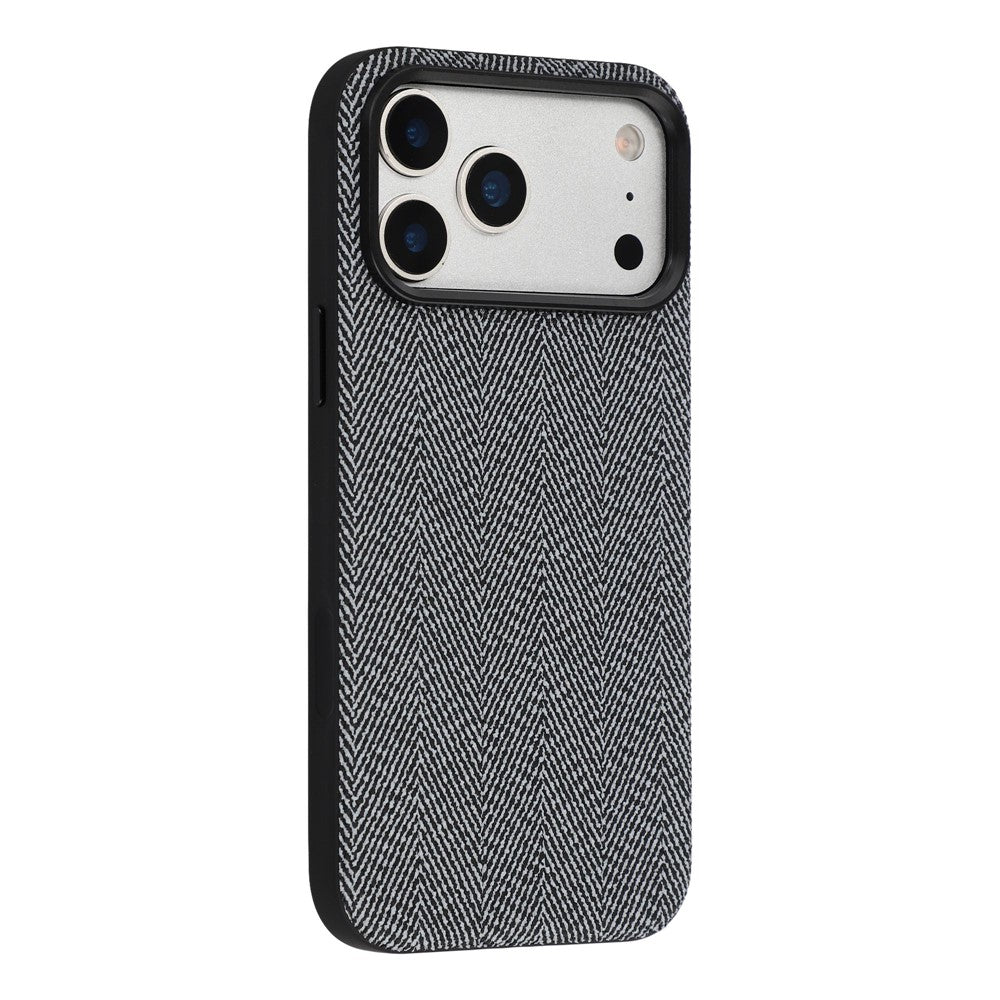 X-LEVEL For iPhone 17 Pro Case Herringbone Pattern Leather + PC + TPU Phone Back Cover