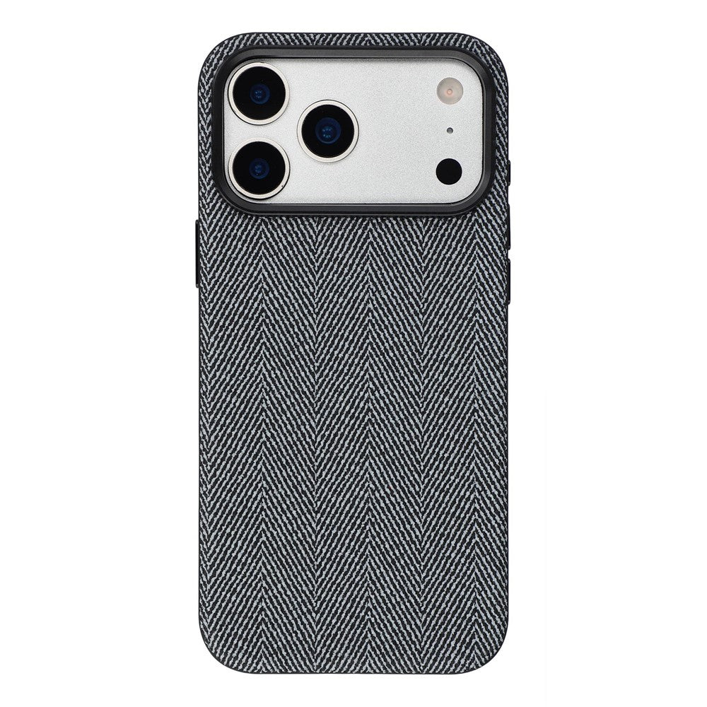 X-LEVEL For iPhone 17 Pro Case Herringbone Pattern Leather + PC + TPU Phone Back Cover