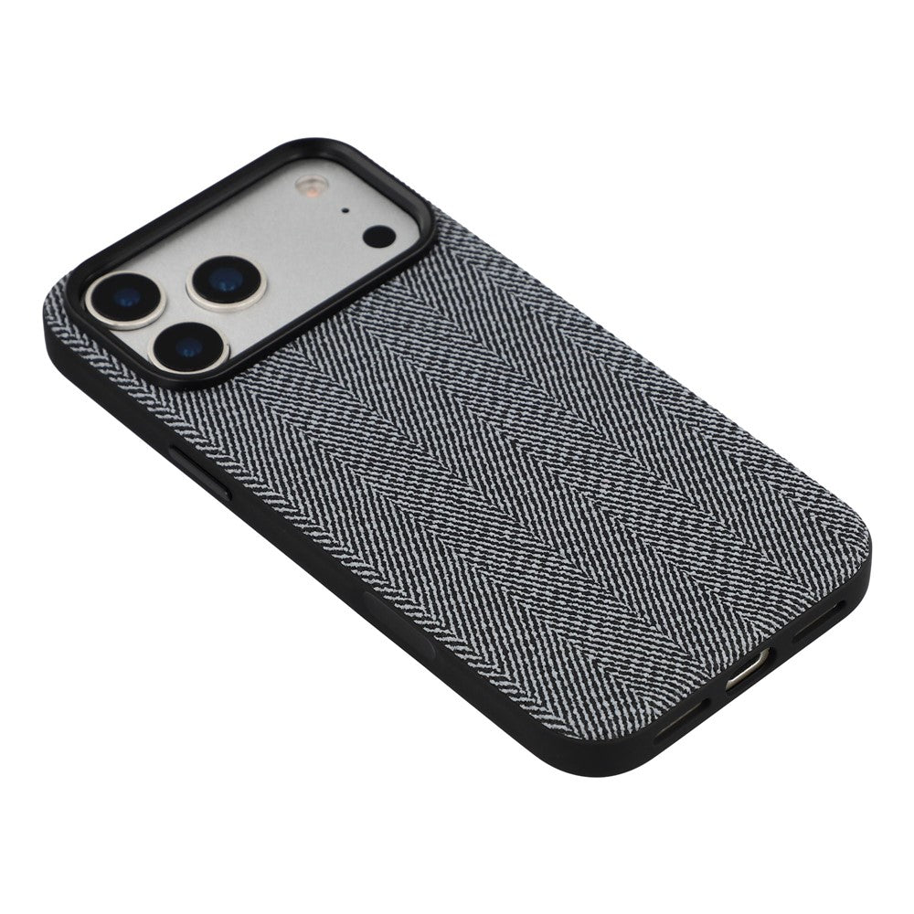 X-LEVEL For iPhone 17 Pro Case Herringbone Pattern Leather + PC + TPU Phone Back Cover