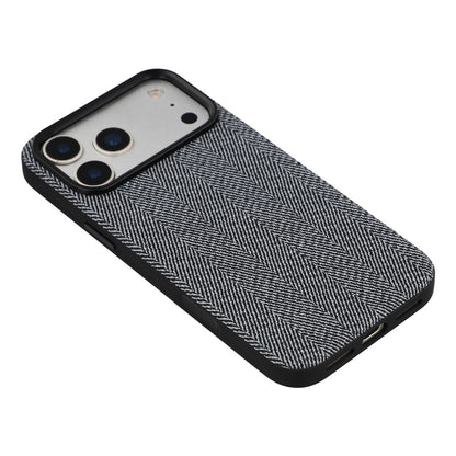 X-LEVEL For iPhone 17 Pro Case Herringbone Pattern Leather + PC + TPU Phone Back Cover