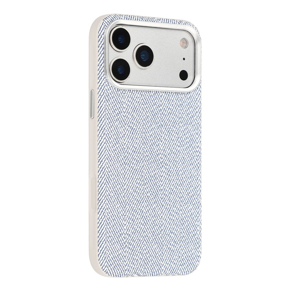 X-LEVEL For iPhone 17 Pro Case Herringbone Pattern Leather + PC + TPU Phone Back Cover