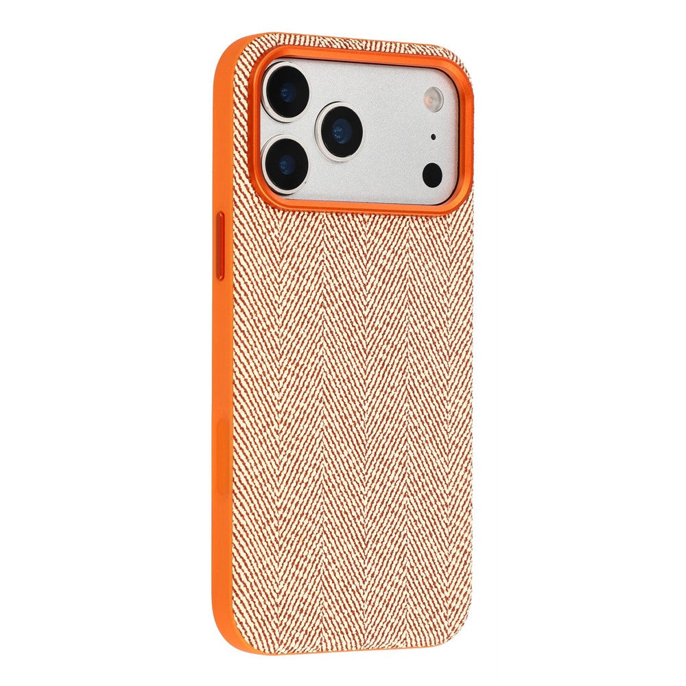 X-LEVEL For iPhone 17 Pro Case Herringbone Pattern Leather + PC + TPU Phone Back Cover