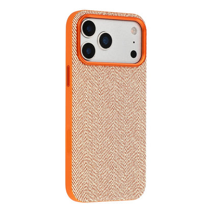 X-LEVEL For iPhone 17 Pro Case Herringbone Pattern Leather + PC + TPU Phone Back Cover