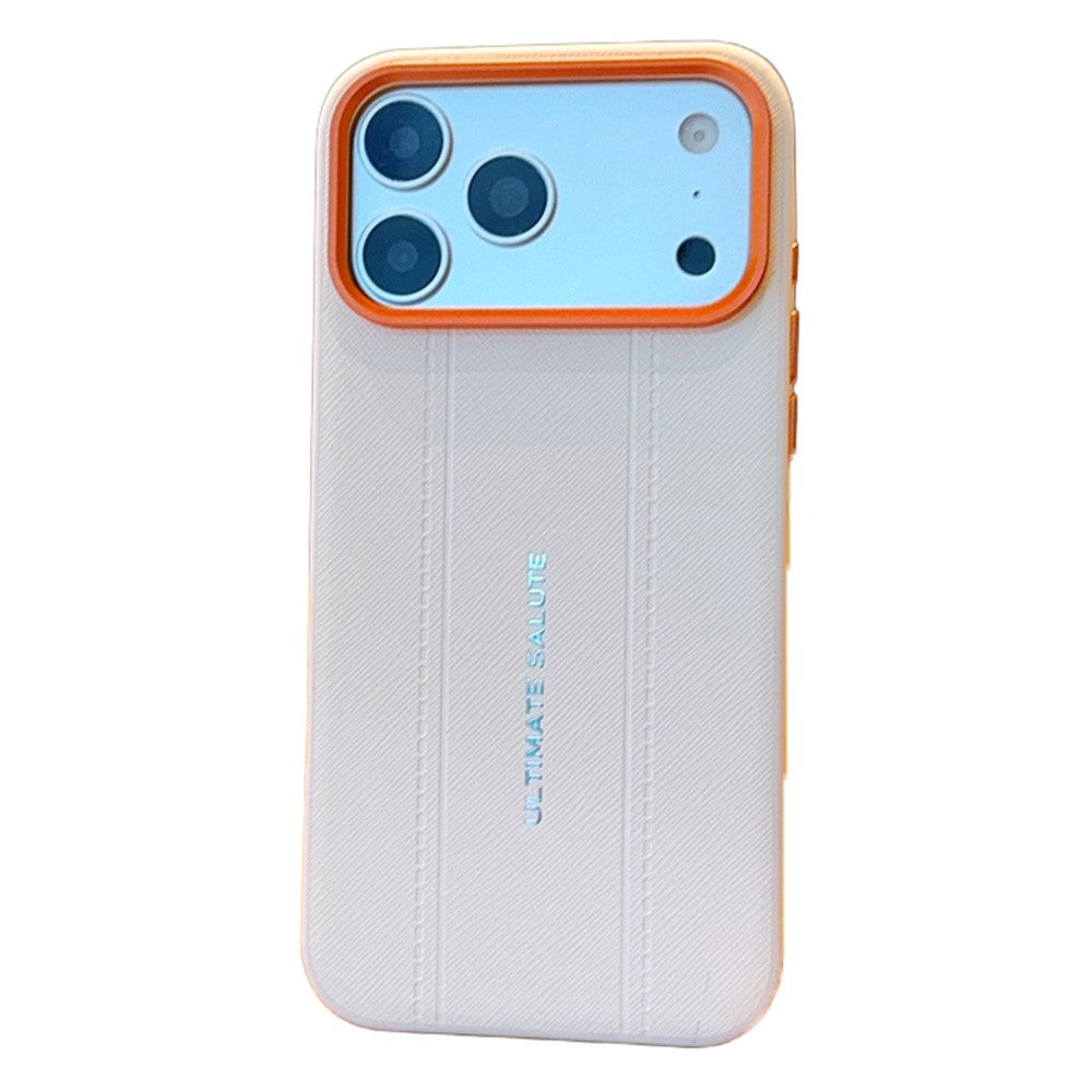 For iPhone 17 Pro Max Case Leather Texture PC + TPU Anti-slip Phone Protective Cover