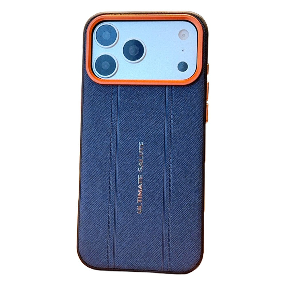 For iPhone 17 Pro Max Case Leather Texture PC + TPU Anti-slip Phone Protective Cover