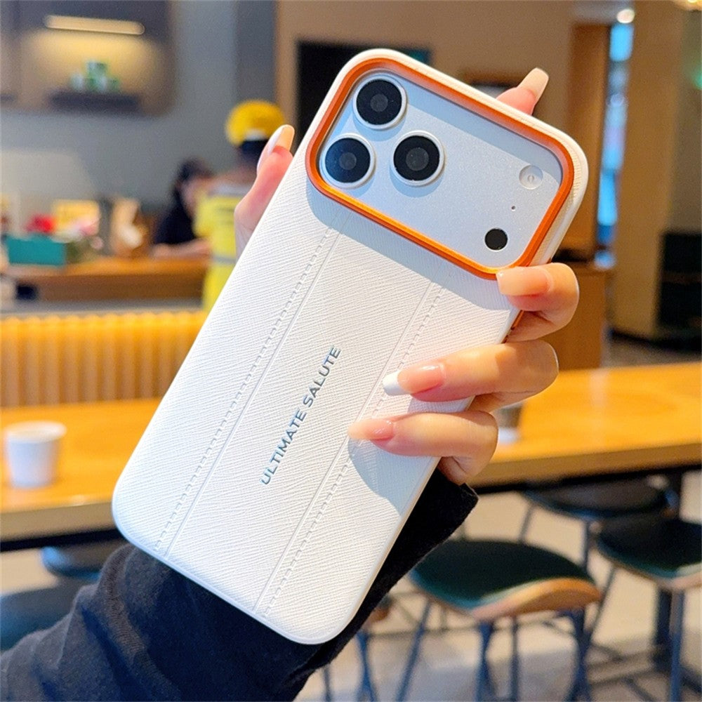 For iPhone 17 Pro Case Leather Texture PC + TPU Anti-slip Phone Protective Cover