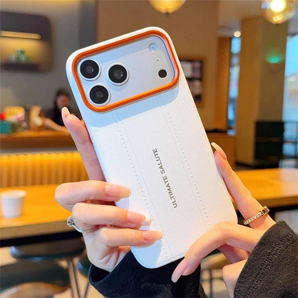 For iPhone 17 Pro Case Leather Texture PC + TPU Anti-slip Phone Protective Cover