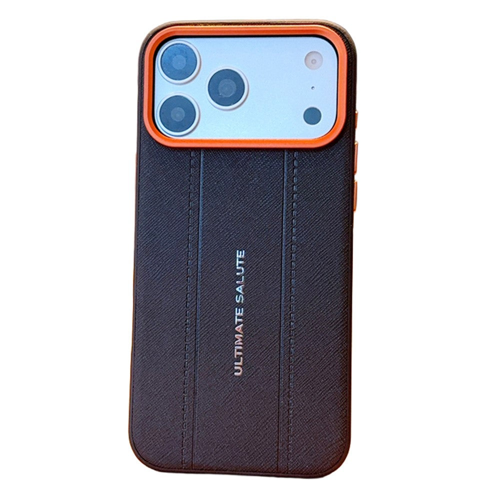 For iPhone 17 Pro Case Leather Texture PC + TPU Anti-slip Phone Protective Cover
