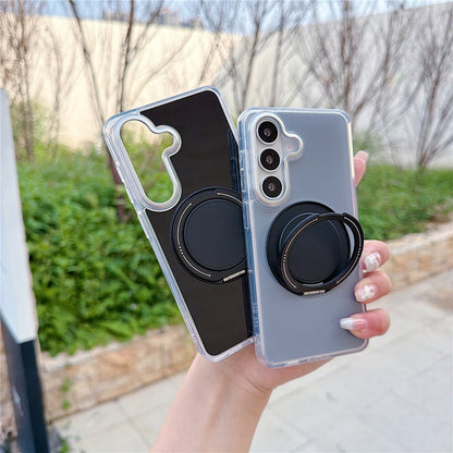 For Samsung Galaxy S26+ Case Rotating Ring Holder Kickstand TPU + Acrylic Shockproof Phone Cover