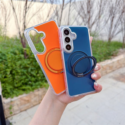 For Samsung Galaxy S26+ Case Rotating Ring Holder Kickstand TPU + Acrylic Shockproof Phone Cover