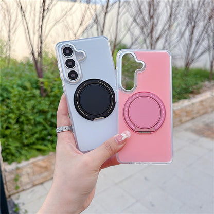 For Samsung Galaxy S26+ Case Rotating Ring Holder Kickstand TPU + Acrylic Shockproof Phone Cover