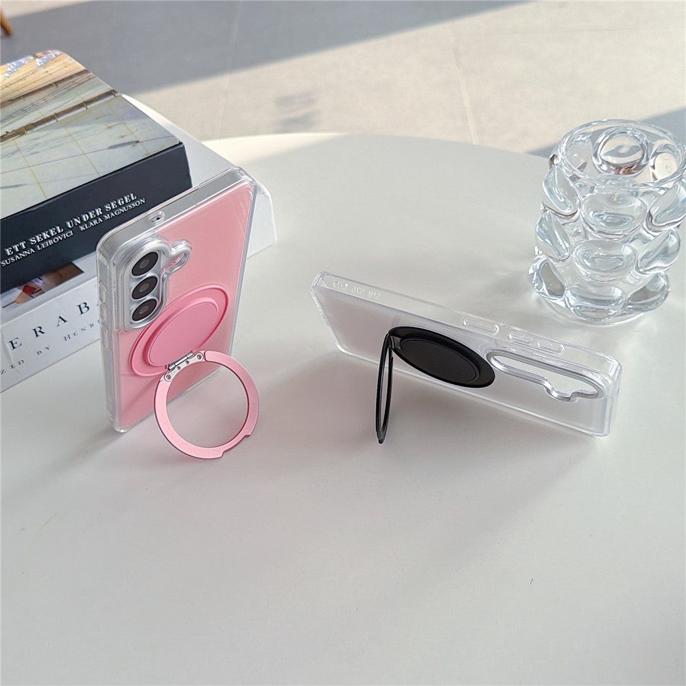For Samsung Galaxy S26+ Case Rotating Ring Holder Kickstand TPU + Acrylic Shockproof Phone Cover