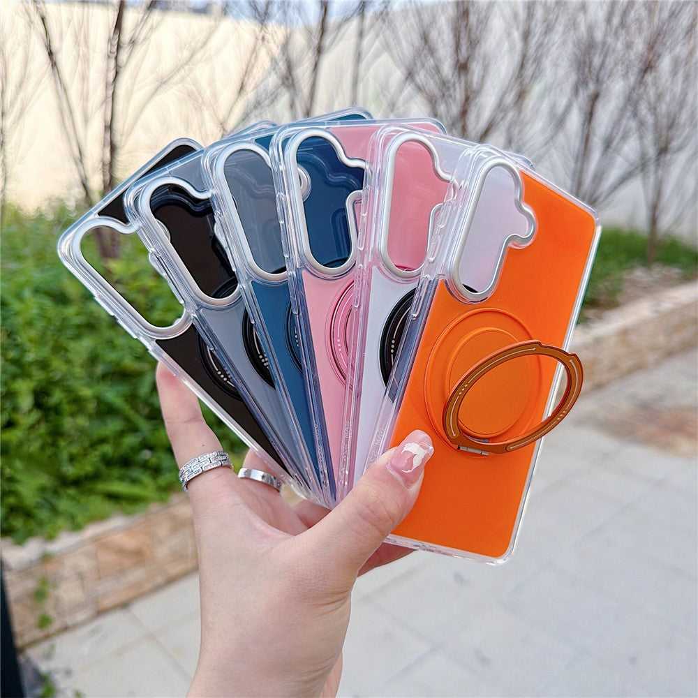 For Samsung Galaxy S26+ Case Rotating Ring Holder Kickstand TPU + Acrylic Shockproof Phone Cover