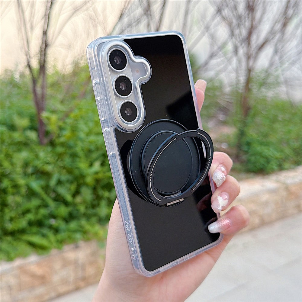For Samsung Galaxy S26+ Case Rotating Ring Holder Kickstand TPU + Acrylic Shockproof Phone Cover