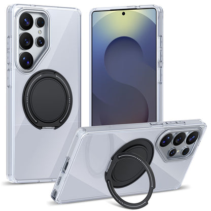 For Samsung Galaxy S25 Ultra Case Rotating Ring Holder Kickstand TPU + Acrylic Shockproof Phone Cover