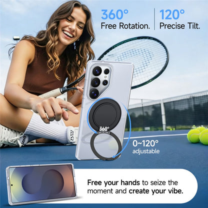 For Samsung Galaxy S25 Ultra Case Rotating Ring Holder Kickstand TPU + Acrylic Shockproof Phone Cover