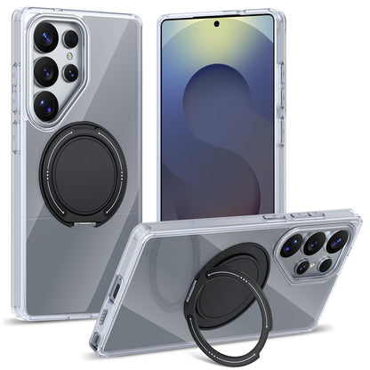 For Samsung Galaxy S25 Ultra Case Rotating Ring Holder Kickstand TPU + Acrylic Shockproof Phone Cover