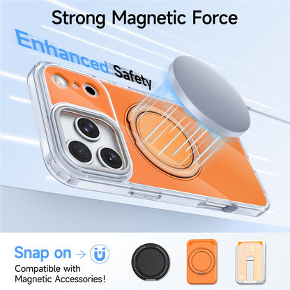 For iPhone 17 Pro Max Case Rotating Ring Holder Kickstand TPU + Acrylic Shockproof Phone Cover